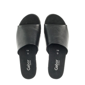 Gabor SLIPPER SMOOTH LEATHER BLACK כפכפי גאבור לנשים