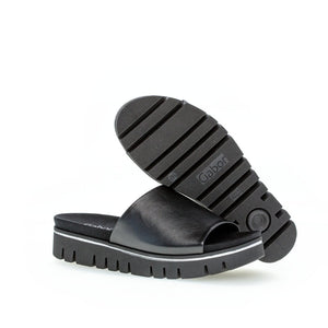 Gabor SLIPPER SMOOTH LEATHER BLACK כפכפי גאבור לנשים