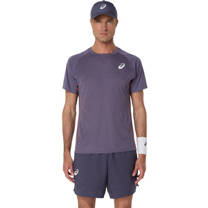 Asics Match Actibreeze Ss Top Men Greyish Purple חולצת טניס לגברים