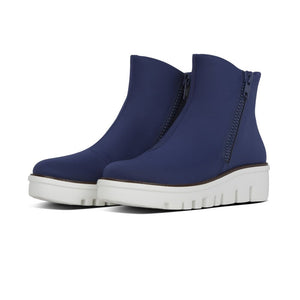 Fit Flop Chunky Zip Ankle Boots Aurora Blue מגפי פיט פלופ