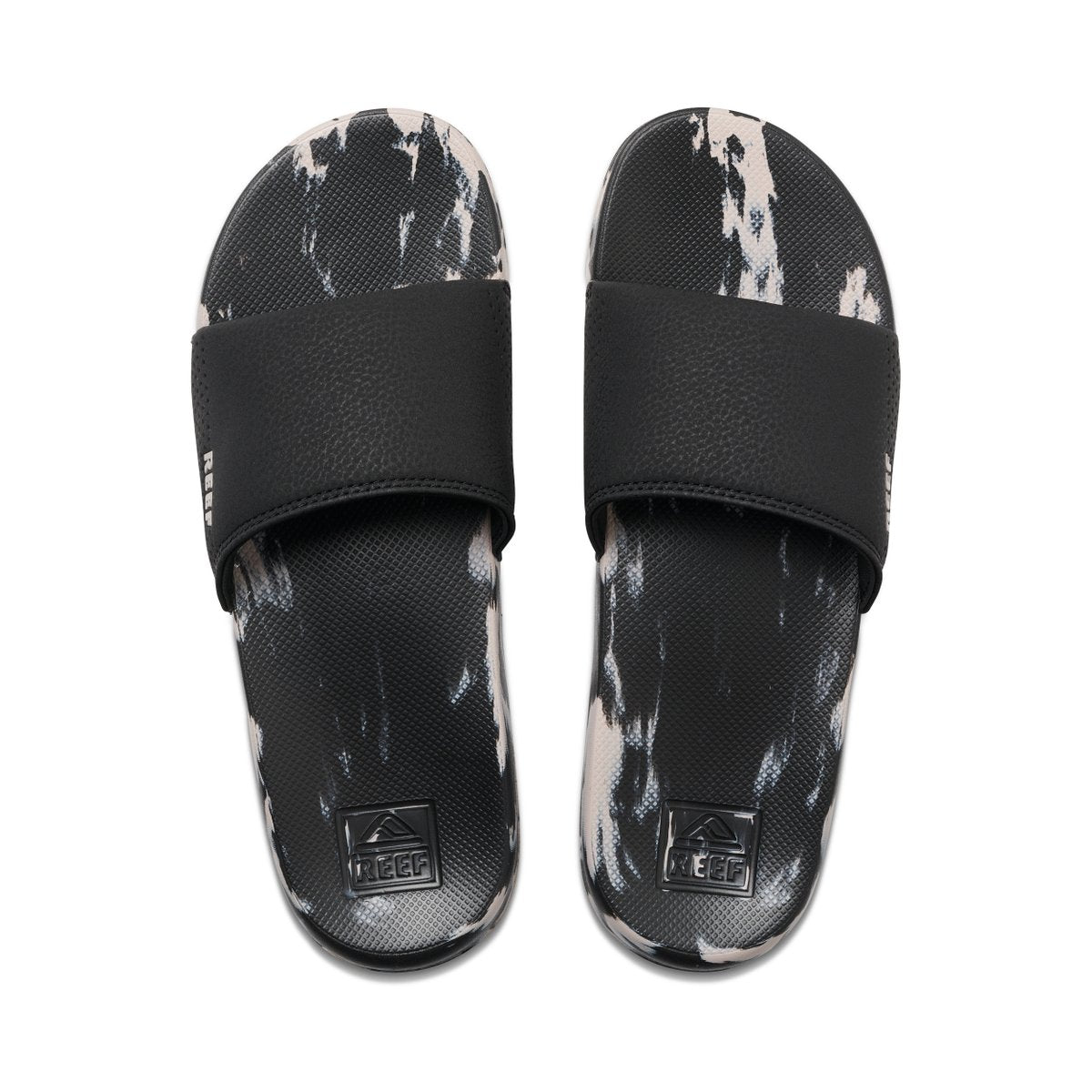 כפכפי גברים ריף Reef One Slide Black Taupe Marble