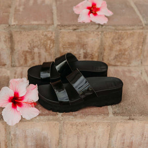 כפכפי נשים ריף Reef Cushion Vista Higher Black Patent