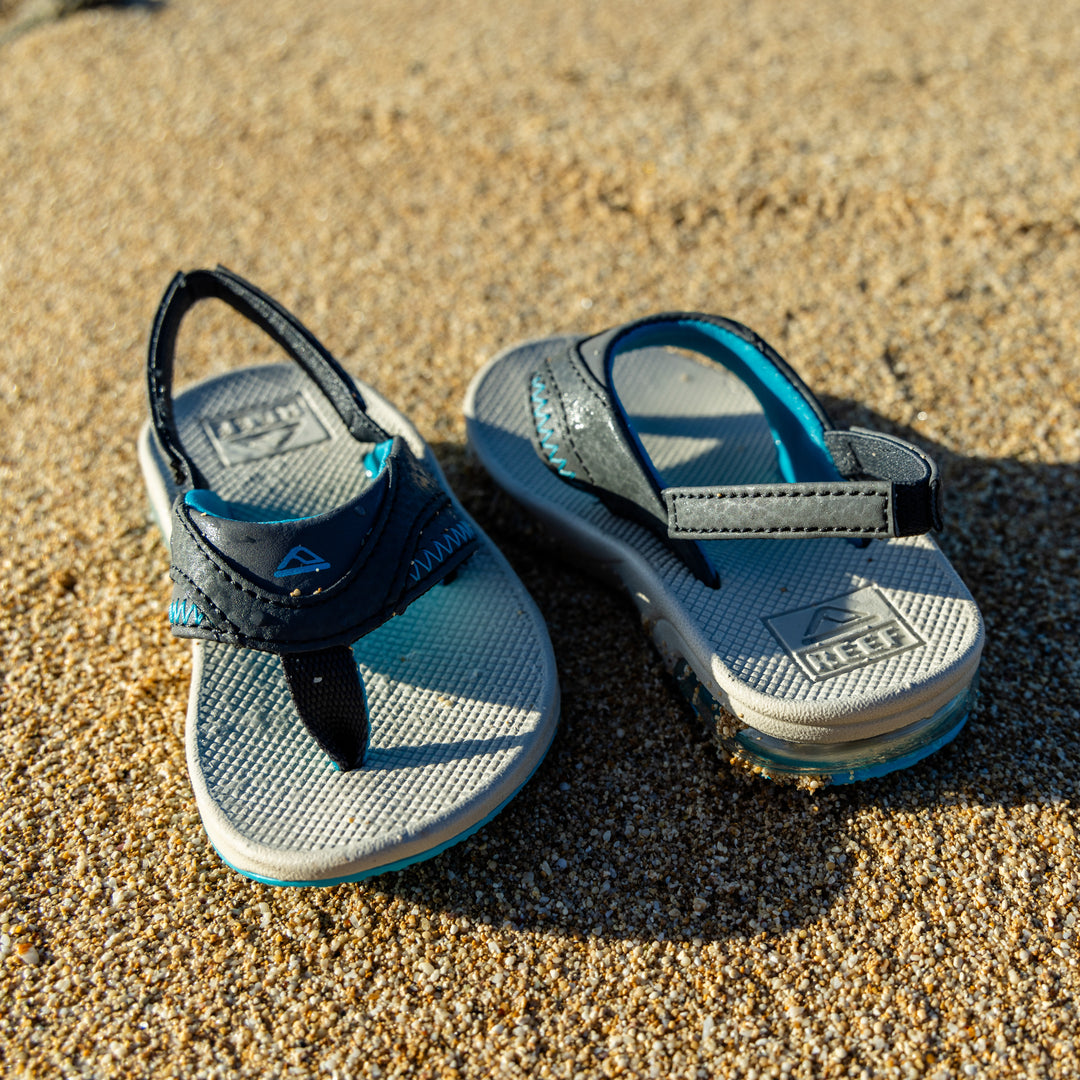 Reef Little Fanning Grey Aqua Oak כפכפי תינוקות ריף