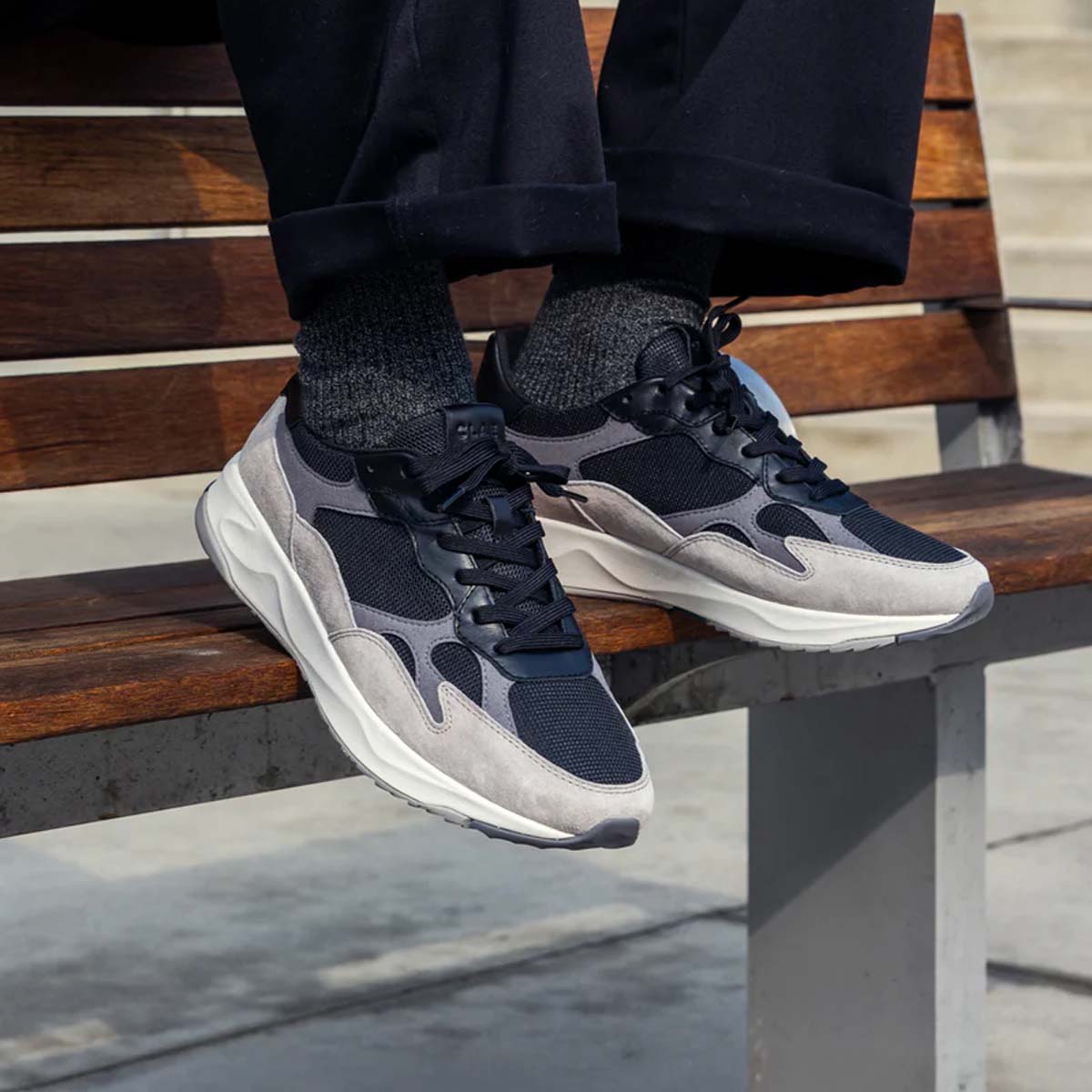 Clae Zuma Quiet Grey Black men סניקרס לגברים