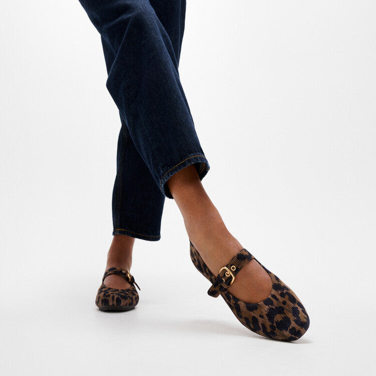 Fit Flop Delicato Leopard Mary Janes Chocolate Mix כפכפי נשים דליקטו מנומר