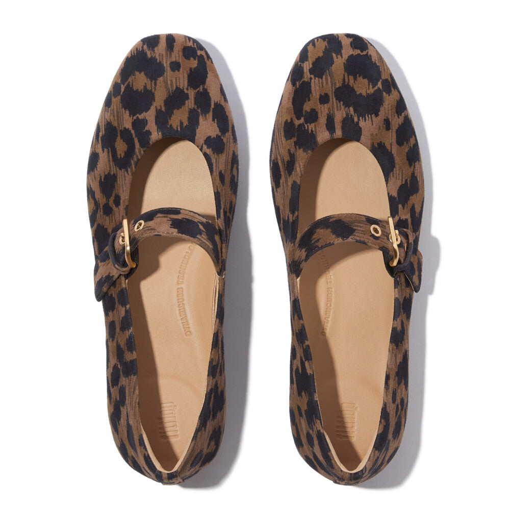 Fit Flop Delicato Leopard Mary Janes Chocolate Mix כפכפי נשים דליקטו מנומר
