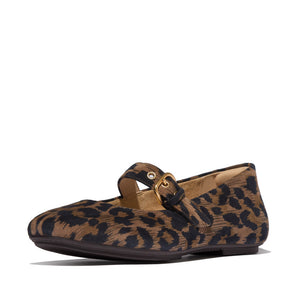 Fit Flop Delicato Leopard Mary Janes Chocolate Mix כפכפי נשים דליקטו מנומר