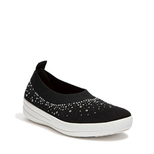 Fit-Flop Uberknit Ombre Crystal Ballerinas Black נעלי פיט פלופ לנשים