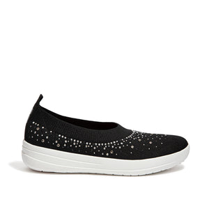 Fit-Flop Uberknit Ombre Crystal Ballerinas Black נעלי פיט פלופ לנשים