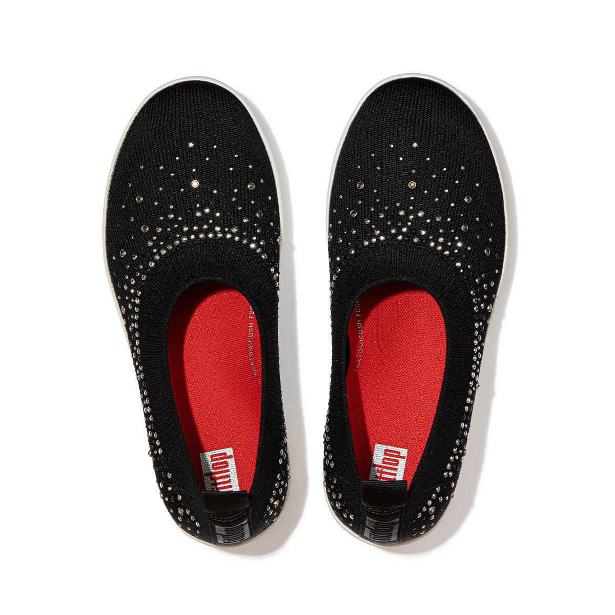 Fit-Flop Uberknit Ombre Crystal Ballerinas Black נעלי פיט פלופ לנשים