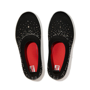 Fit-Flop Uberknit Ombre Crystal Ballerinas Black נעלי פיט פלופ לנשים