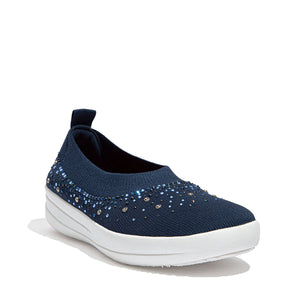 Fit-Flop Uberknit Ombre Crystal Ballerinas Midnight Navy נעלי פיט פלופ לנשים