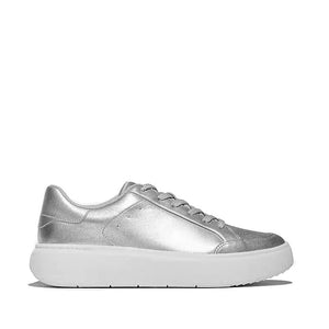 Fit Flop Rtg Metallic-Leather Sneakers Silver סניקרס נשים פיט פלופ