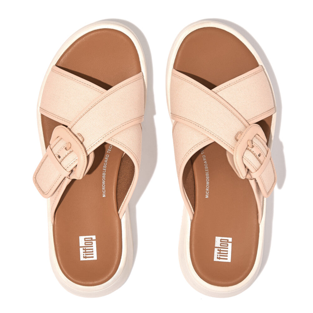 Fit Flop F-Mode Buckle Flatform Cross Rose Foam כפכפי פיט פלופ