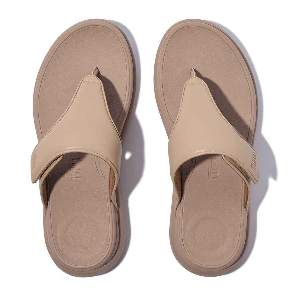 IW1-B41 F-Mode Go Adjustable Flatform Toe Post Sandals - שחור סנדלי נשים