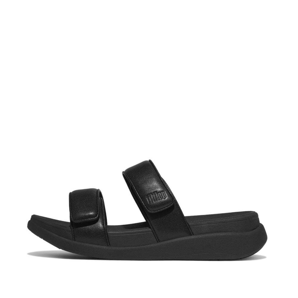 Fit Flop F-Mode Go Adjustable Flatform Two-Bar Slides All Black פ-מוד סלייד שחור