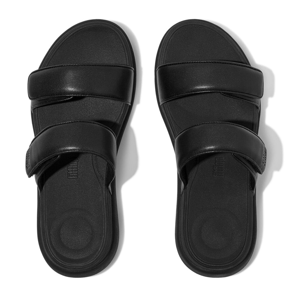 Fit Flop F-Mode Go Adjustable Flatform Two-Bar Slides All Black פ-מוד סלייד שחור