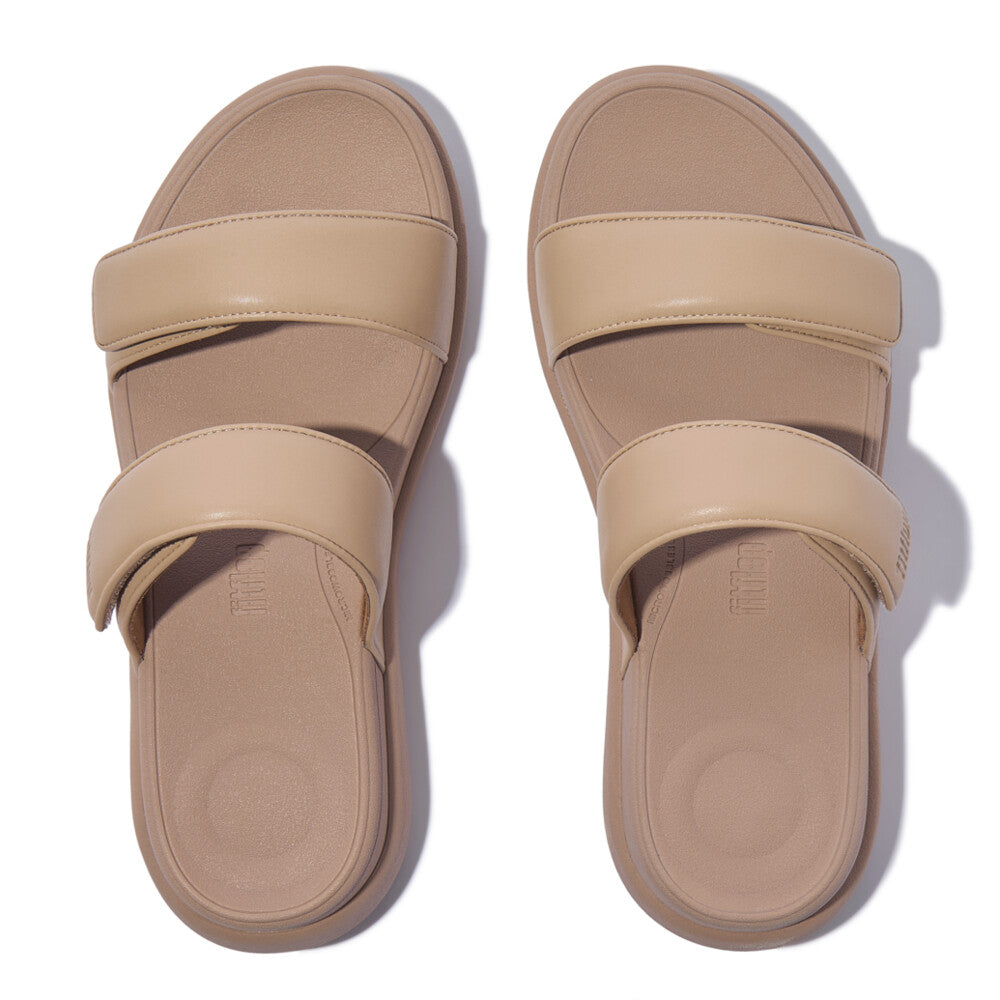 Fit Flop F-Mode Go Adjustable Flatform Two-Bar Slides Classic Beige מוד גו סלייד