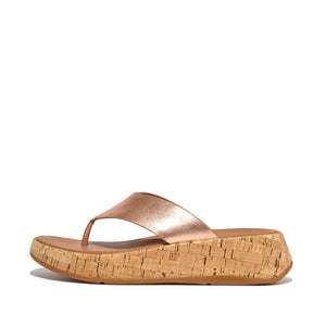 Fit Flop F-Mode Cork Flatform Toe-Post Sandals Rose Gold כפכפי פיט פלופ