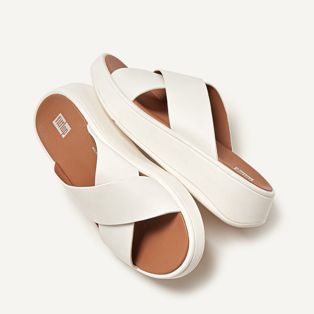 Fit Flop F-Mode Flatform Cross Cream כפכפי פיט פלופ