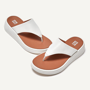 Fit Flop F-Mode Flatform Toe-Post Cream כפכפי פיט פלופ