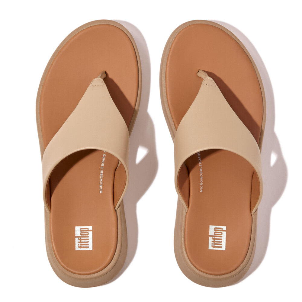Fit Flop F-Mode Flatform Toe-Post Sandals Latte Beige כפכפי פיט פלופ