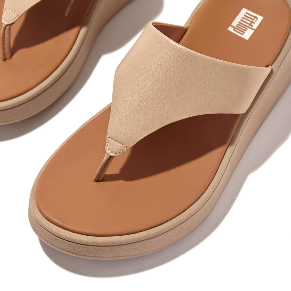 Fit Flop F-Mode Flatform Toe-Post Sandals Latte Beige כפכפי פיט פלופ
