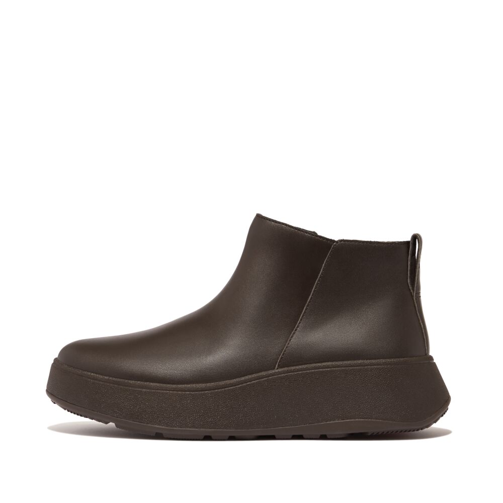Fit-Flop Flatform Zip Ankle Boots Chocolate Brown פ-מוד פלאט פורם חום נשים