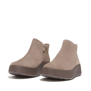 Fit Flop F-Mode Flatform Zip Ankle Boots Minky Grey מגפי פיט פלופ לנשים