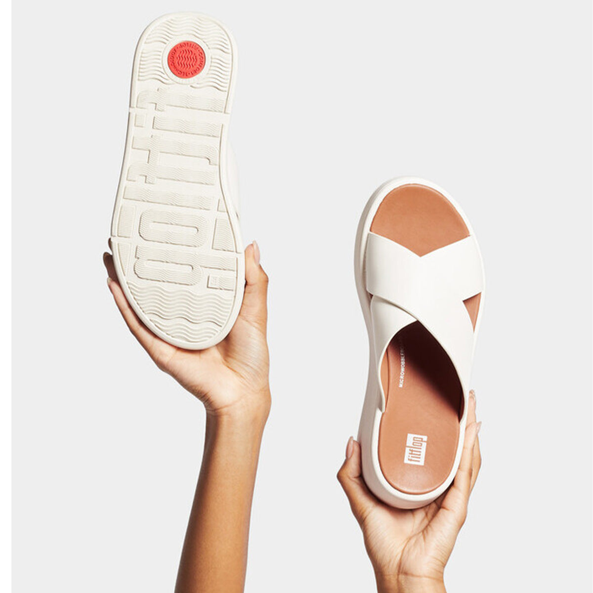 Fit Flop F-Mode Flatform Cross Cream כפכפי פיט פלופ