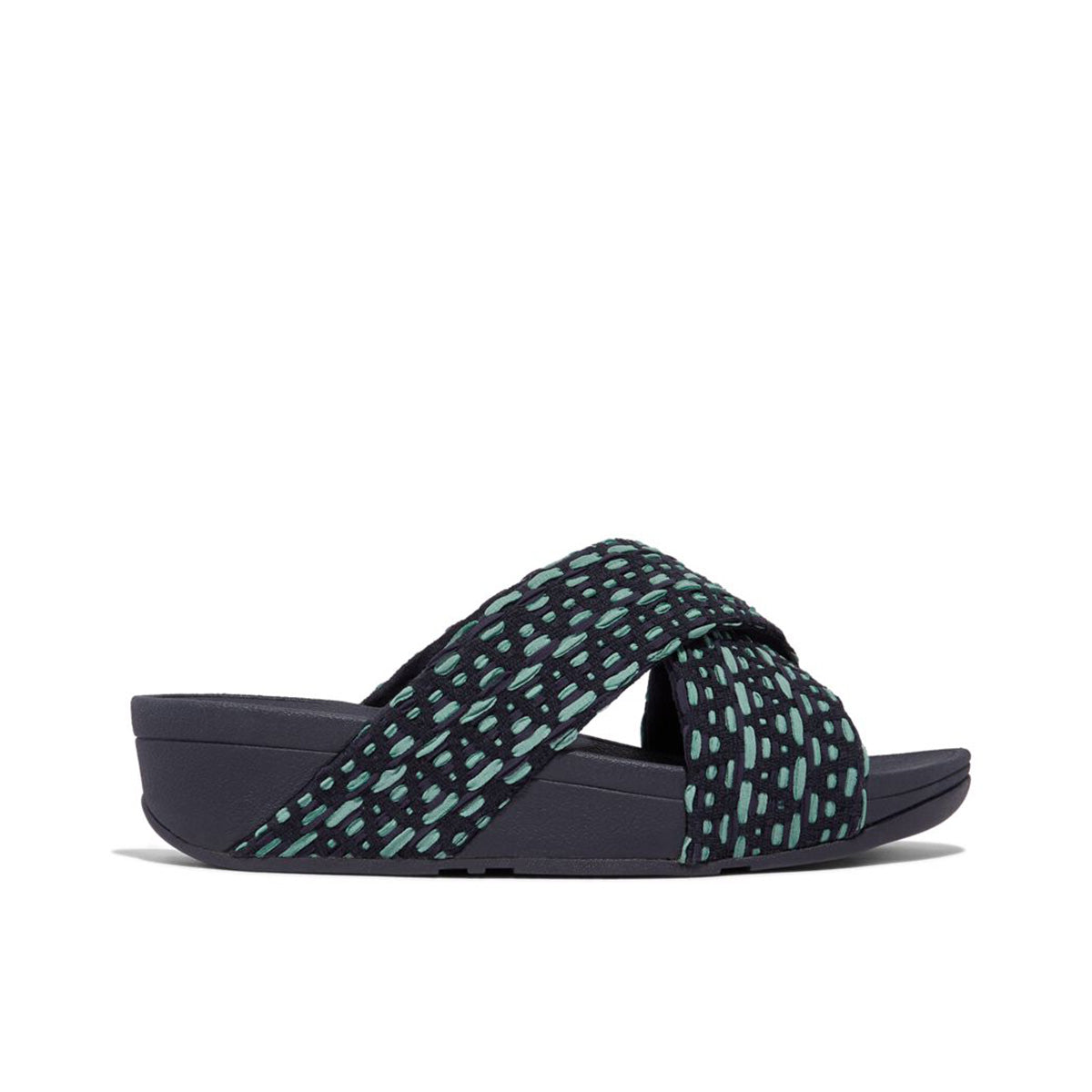 Fit Flop Lulu Geo-Webbing Cross Midnight Navy Mix כפכפי פיט פלופ