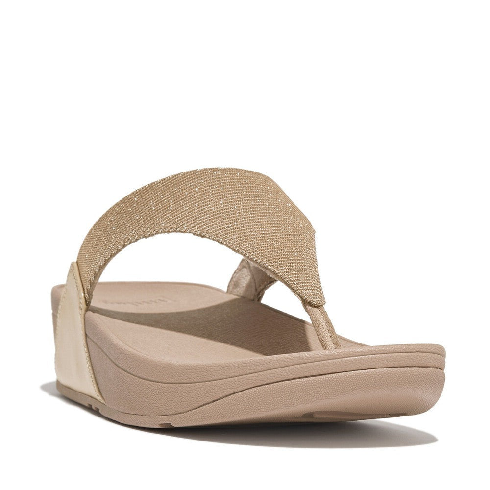 Fit Flop Lulu Shimmerlux Toe-Post Sandals Beige כפכפי פיט פלופ