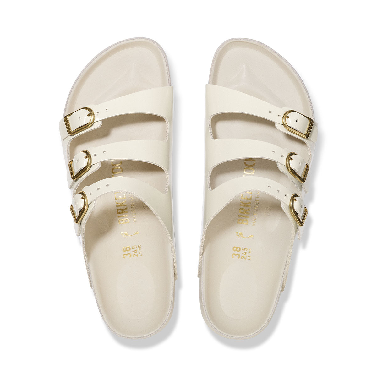 Birkenstock Florida Fresh High-Shine Ecru כפכפי בירקנשטוק פלורידה לנשים