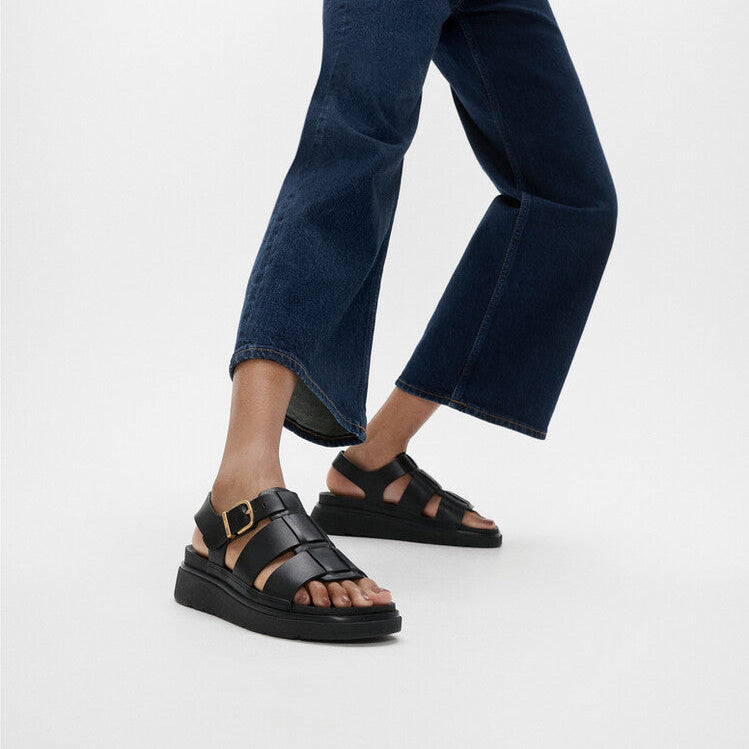 Fit Flop Gen-FF Leather Fisherman Sandals All Black סנדלי נשים פיט פלופ שחור