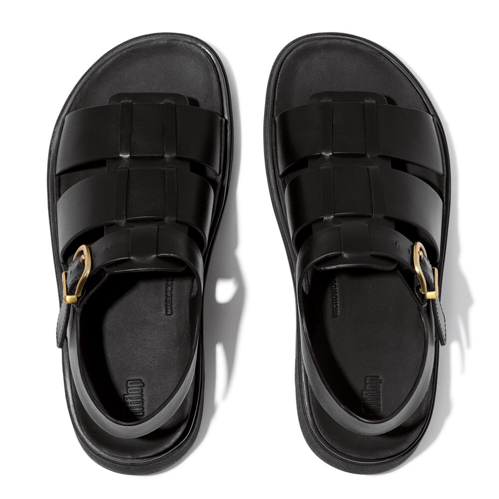 Fit Flop Gen-FF Leather Fisherman Sandals All Black סנדלי נשים פיט פלופ שחור