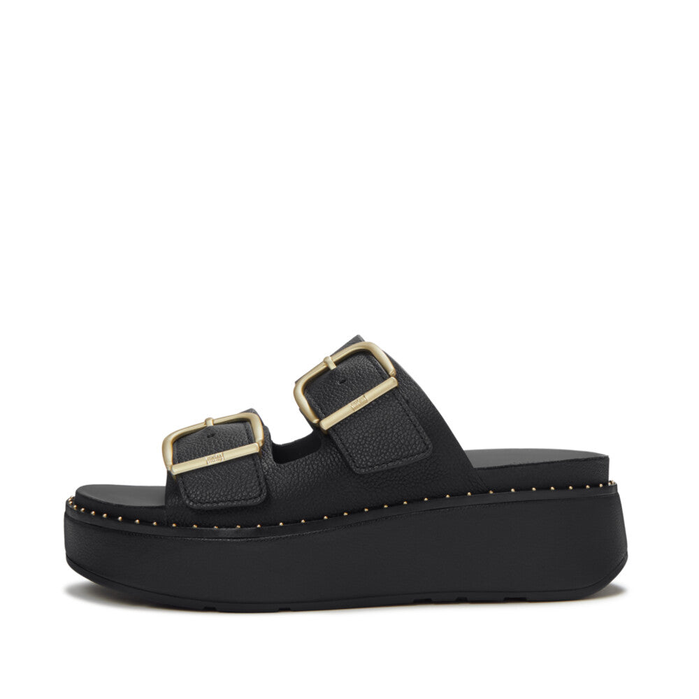 Fit Flop Gen FF Max 2 Bar Buckle Slide Tumbled All Black כפכפי פיטפלופ לנשים