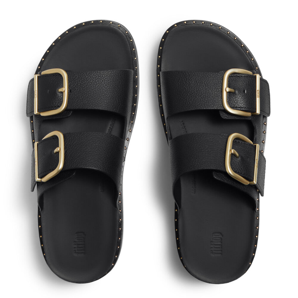 Fit Flop Gen FF Max 2 Bar Buckle Slide Tumbled All Black כפכפי פיטפלופ לנשים