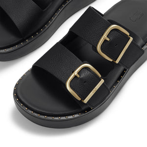Fit Flop Gen FF Max 2 Bar Buckle Slide Tumbled All Black כפכפי פיטפלופ לנשים