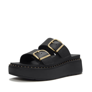 Fit Flop Gen FF Max 2 Bar Buckle Slide Tumbled All Black כפכפי פיטפלופ לנשים