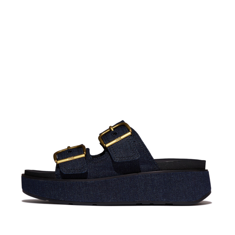 Fit Flop Gen FF Max 2 Bar Buckle Slide Denim Dark Denim כפכפי פיטפלופ לנשים