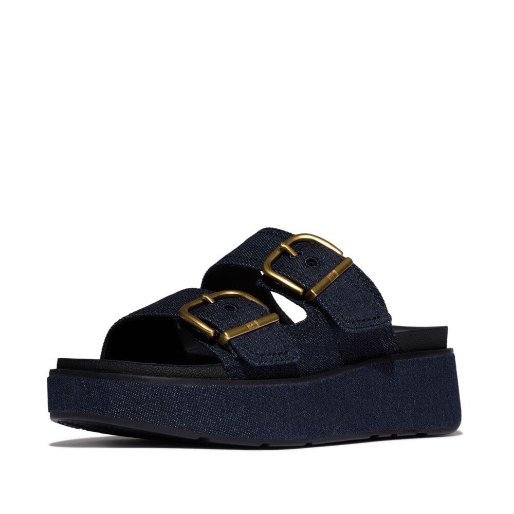 Fit Flop Gen FF Max 2 Bar Buckle Slide Denim Dark Denim כפכפי פיטפלופ לנשים