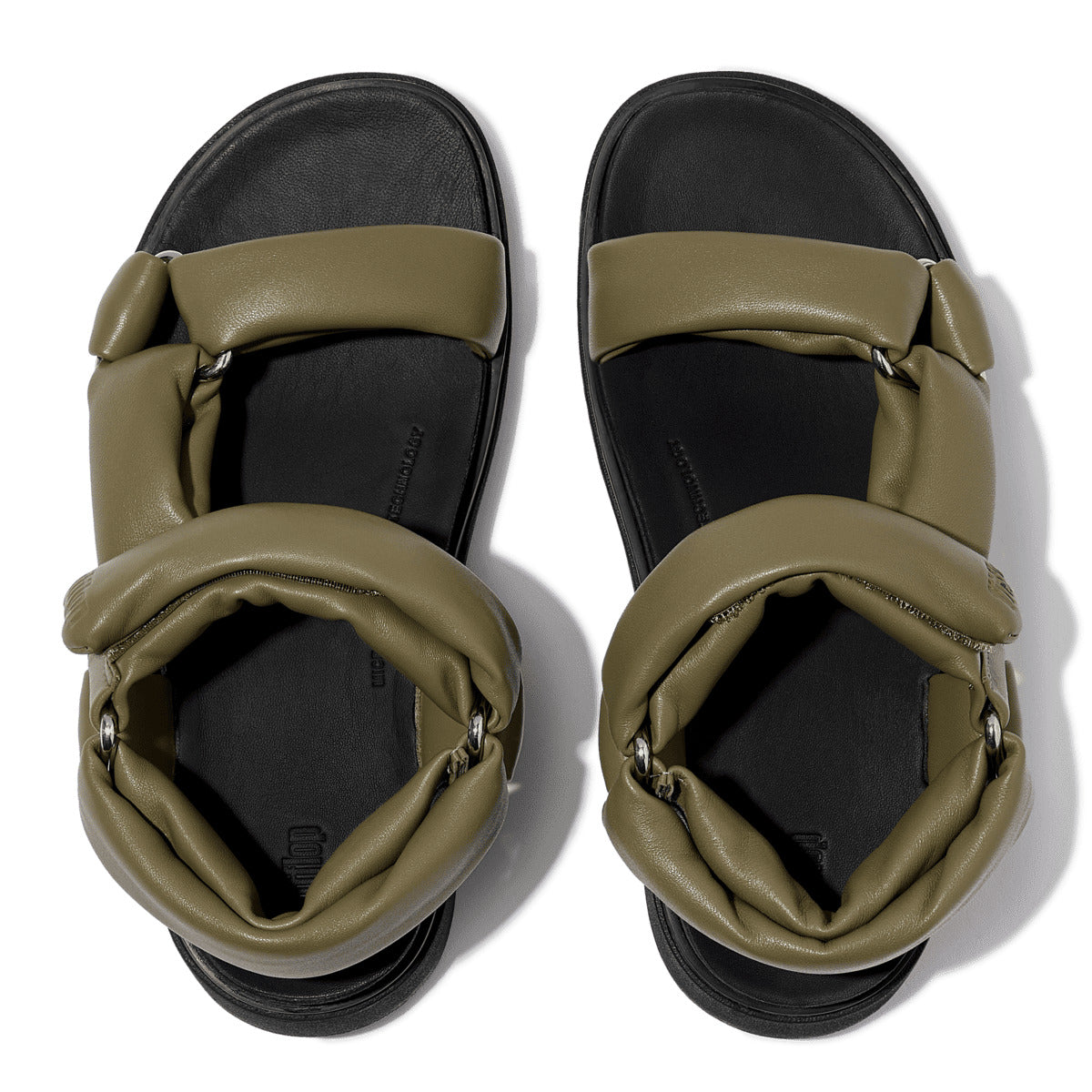 Fit Flop Gen-FF Soft Leather Back Strap Sandals Camo-Green סנדלי פיט פלופ לנשים