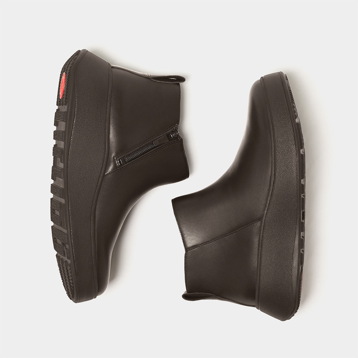 Fit-Flop Flatform Zip Ankle Boots Chocolate Brown פ-מוד פלאט פורם חום נשים