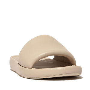 Fit Flop Iqushion D-Luxe Padded Slides Stone Beige כפכפי פיט פלופ