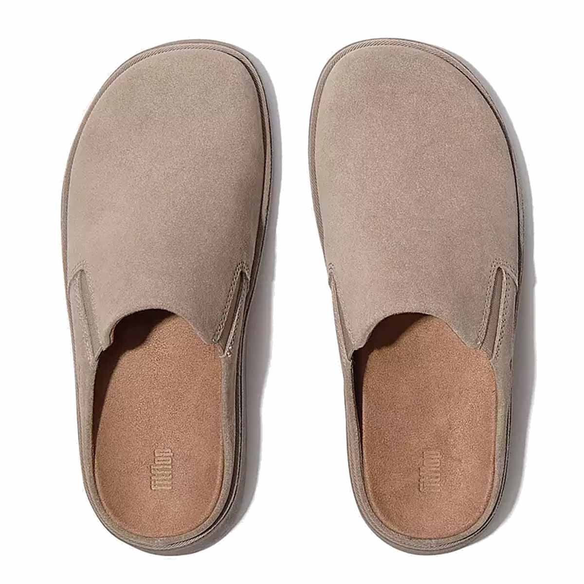 Fit Flop Gen-FF Elasticated Suede Mules Taupe כפכפי פיטפלופ לנשים טיופ