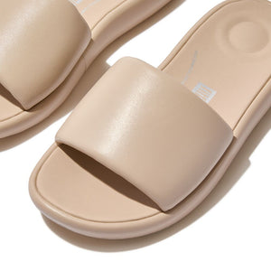 Fit Flop Iqushion D-Luxe Padded Slides Stone Beige כפכפי פיט פלופ