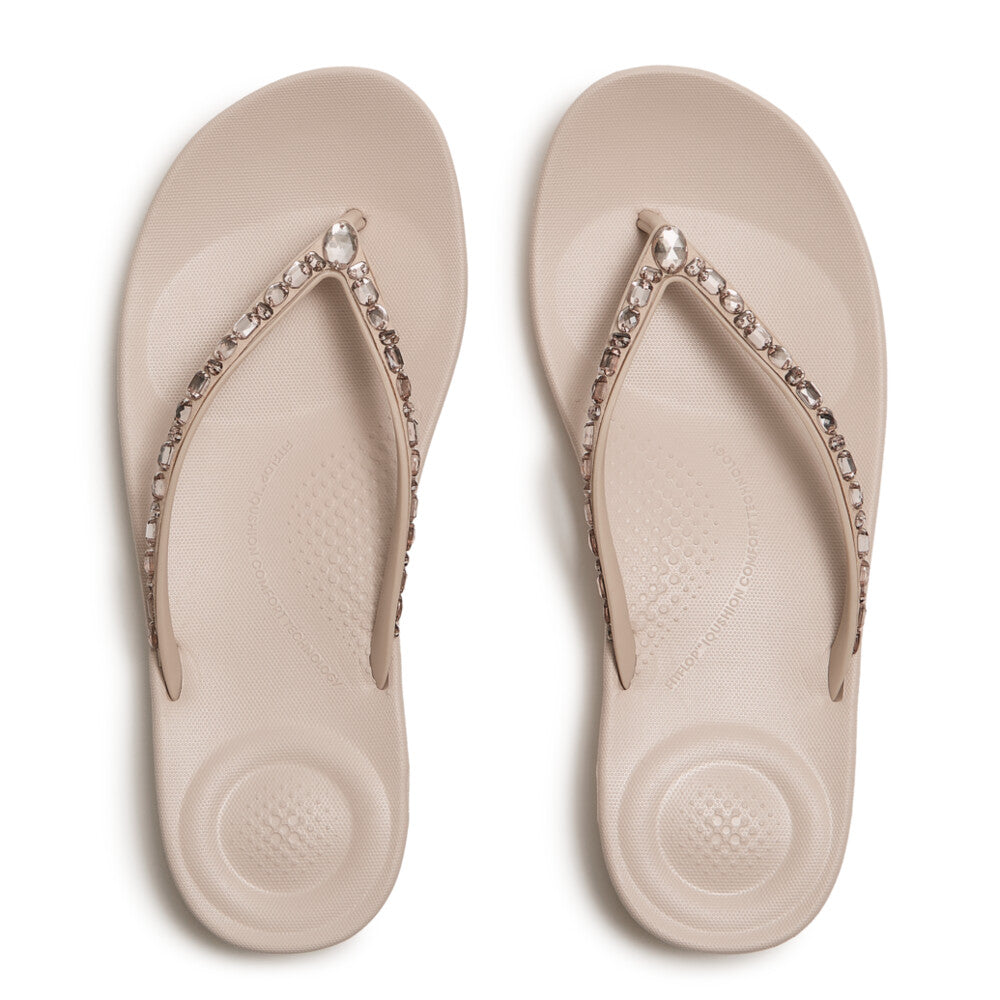 Fit Flop Iqushion Multi Tone Crystal Adornment All Nude Rose כפכפי פיטפלופ לנשים