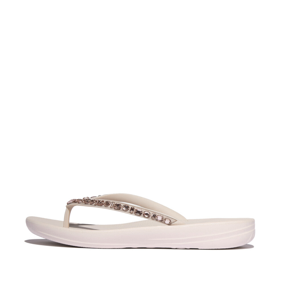 Fit Flop Iqushion Multi Crystal Ergonomic Flip Flops Nude Rose אייקושין מולטי ספרקל ורוד בהיר