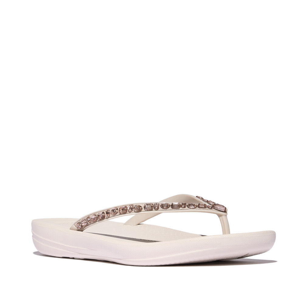 Fit Flop Iqushion Multi Crystal Ergonomic Flip Flops Nude Rose אייקושין מולטי ספרקל ורוד בהיר