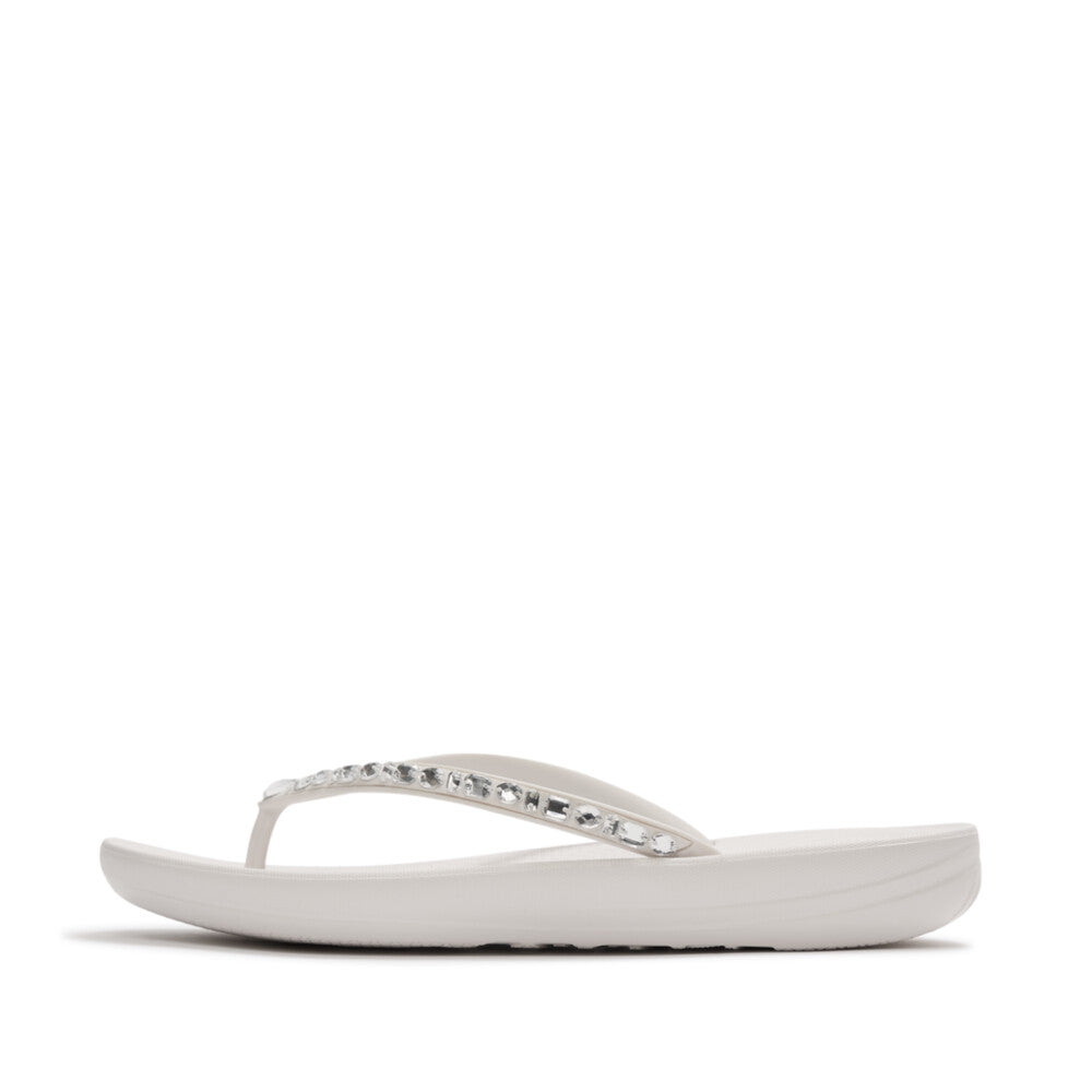 Fit Flop Iqushion Multi Tone Crystal Adornment Urban White כפכפי פיטפלום לנשים